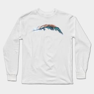Free as a Bird Watercolor Feather Long Sleeve T-Shirt